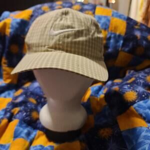 Vtg NIKE Hat 1994 Snapback Baseball Cap Made USA brown plaid center swoosh
